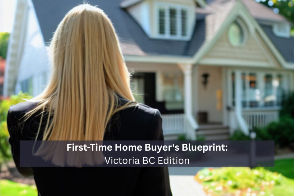 image of blond woman facing a home